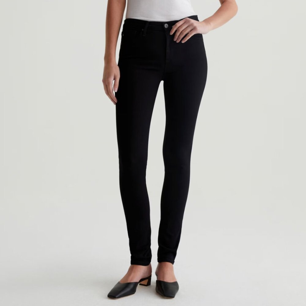 AG Adriano Goldschmied Prima Cigarette Corduroy Pants Black Size 28R Mid Rise